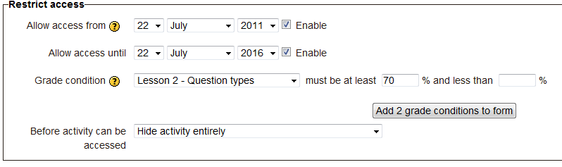 Ejemplo de una configuraci&oacute;n de restricci&oacute;n de acceso