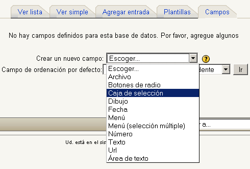 Primero, crear un campo