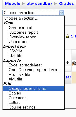 Selecting Categories and Items