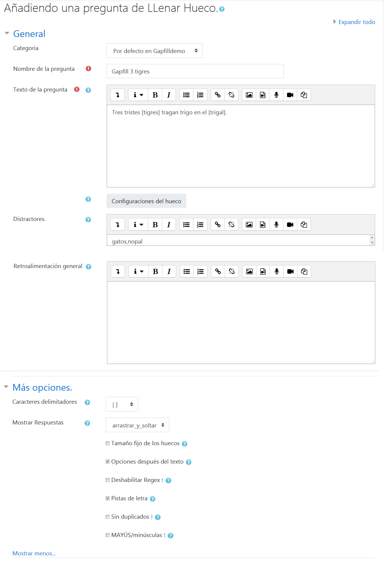 Editando LLEnarHueco