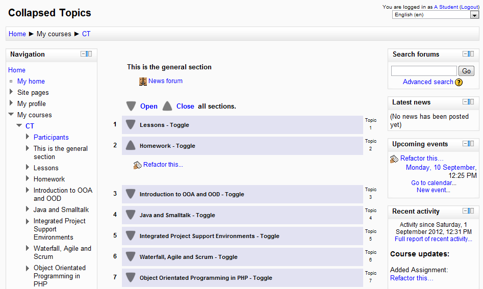 Collapsed Topics format example