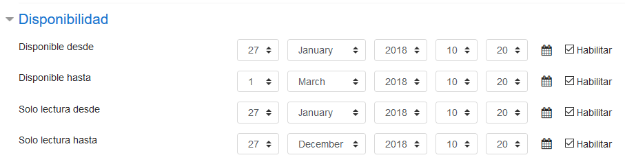 Configuraciones de disponibilidad expandidas