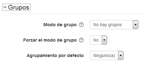 Configuraciones expandidas para grupo