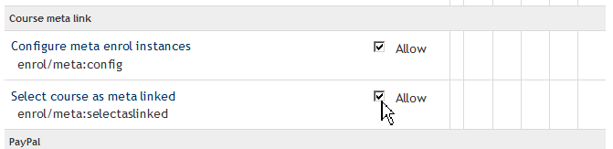 Setting permission to allow Teachers to link Meta courses.