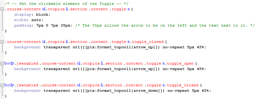 Toggle arrow css