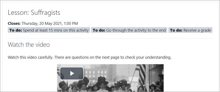 Condiciones y fechas dentro de una actividad