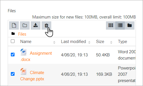 Eliminar masivamente archivos privados