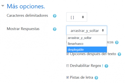 Display answer config