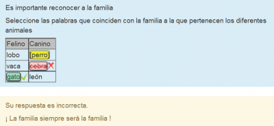 Seleccionarpalabra Categor&iacute;as en tablas