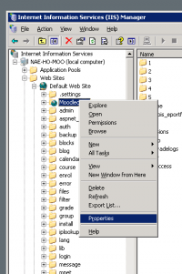 Checking new virtual directory properties