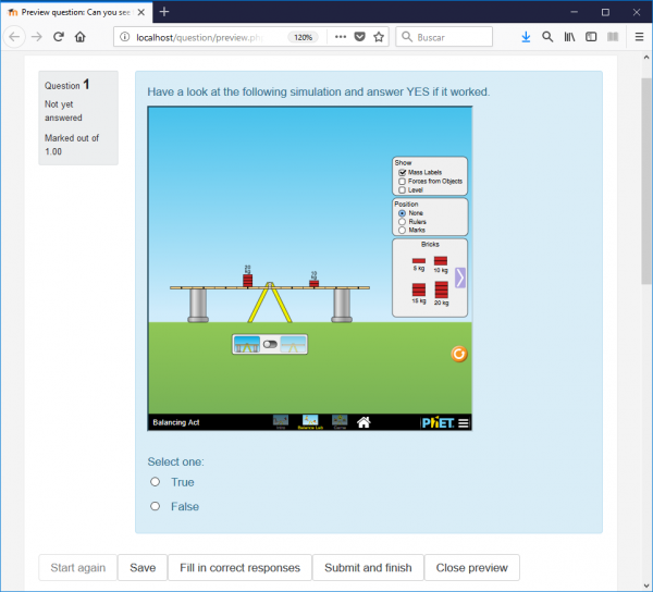 Phet simulationin with a true-false question type.png