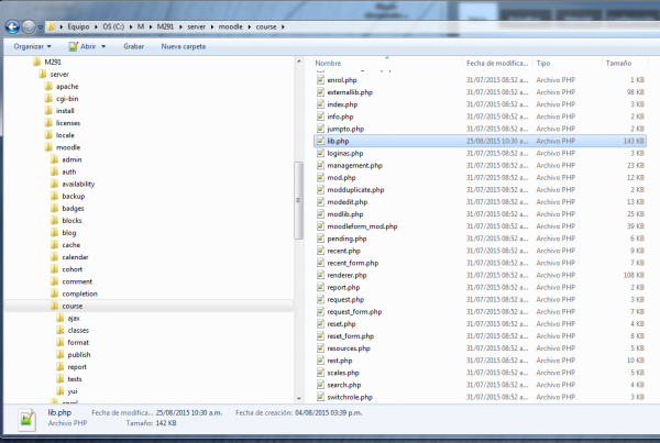 lib php file in a local moodle server.png