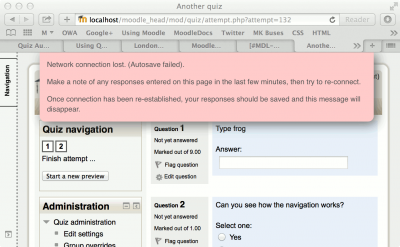 Disconnection warning