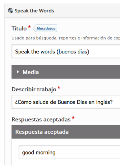 T&iacute;tulo y descripci&oacute;n del trabajo