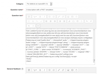 A PhET in a Moodle description question type.png
