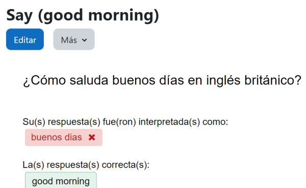 User spoke the wrong words